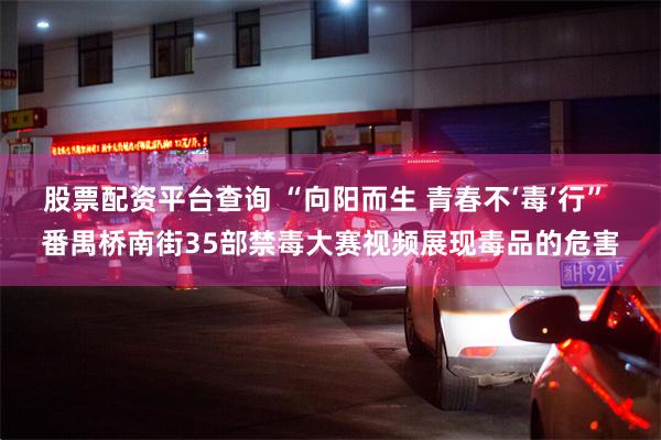 股票配资平台查询 “向阳而生 青春不‘毒’行” 番禺桥南街35部禁毒大赛视频展现毒品的危害