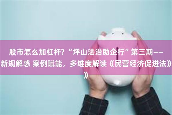 股市怎么加杠杆? “坪山法治助企行”第三期——新规解惑 案例赋能，多维度解读《民营经济促进法》