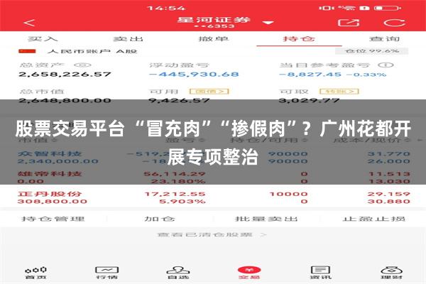 股票交易平台 “冒充肉”“掺假肉”？广州花都开展专项整治