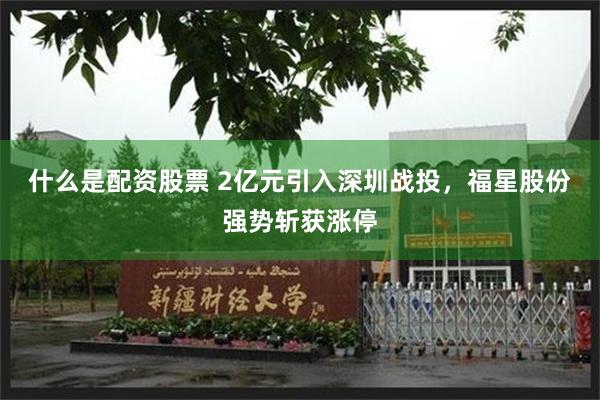 什么是配资股票 2亿元引入深圳战投，福星股份强势斩获涨停
