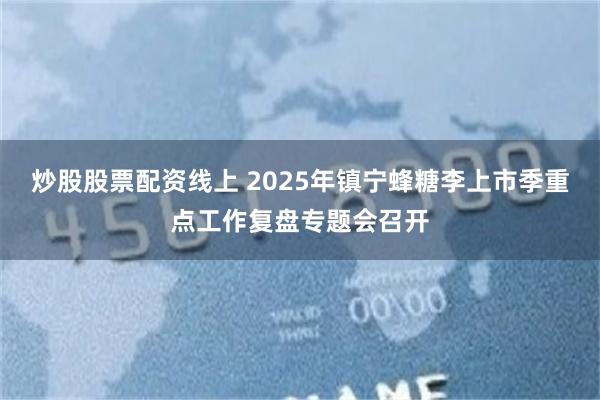 炒股股票配资线上 2025年镇宁蜂糖李上市季重点工作复盘专题会召开