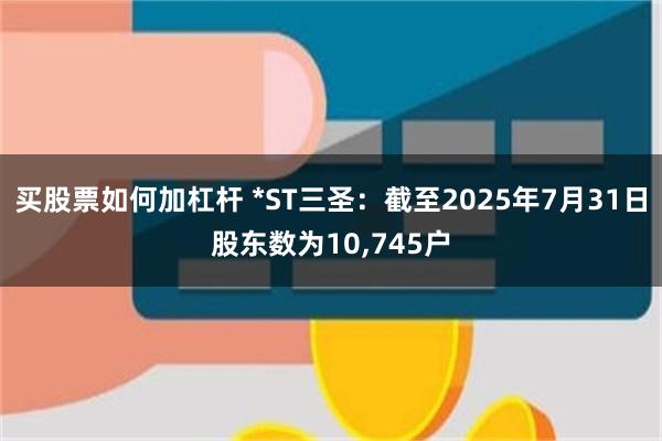 买股票如何加杠杆 *ST三圣：截至2025年7月31日股东数为10,745户