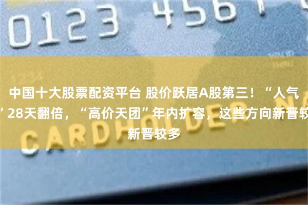 中国十大股票配资平台 股价跃居A股第三！“人气牛”28天翻倍，“高价天团”年内扩容，这些方向新晋较多