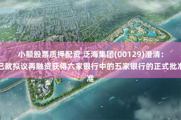 小额股票质押配资 泛海集团(00129)澄清：已就拟议再融资获得六家银行中的五家银行的正式批准