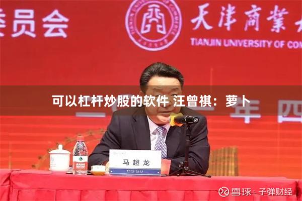可以杠杆炒股的软件 汪曾祺：萝卜