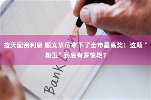按天配资利息 顺义草莓拿下了全市最高奖！这颗“粉玉”到底有多惊艳？