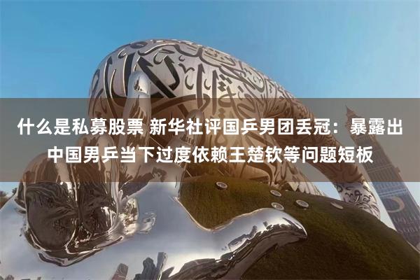 什么是私募股票 新华社评国乒男团丢冠：暴露出中国男乒当下过度依赖王楚钦等问题短板